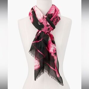 Talbots Digital Flower Scarf w/ pink floral design